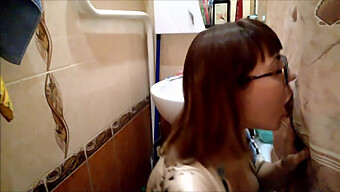 Step Brother And Stepsister Engage In Steamy Bathroom Blowjob Encounter