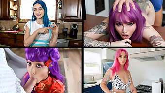 Petite Beauties Indulge In Roleplay Fantasies With Busty Companions