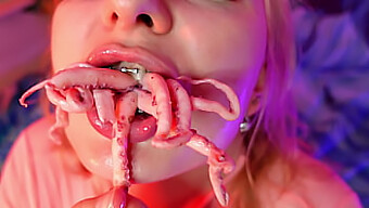 Arya Grander Chews On Braces And Saliva In A Bizarre Food Fetish Video