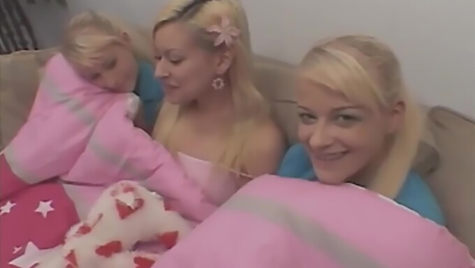 Hot Blonde Lesbians In A Threesome In High Definition Video.