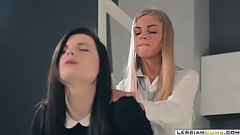 Glamorous Lesbians Engage In Rough Toe Play And Dildo Usage